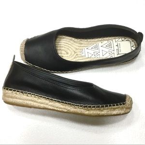 Dolce Vita Black Espadrilles Leather And Jute 8.5